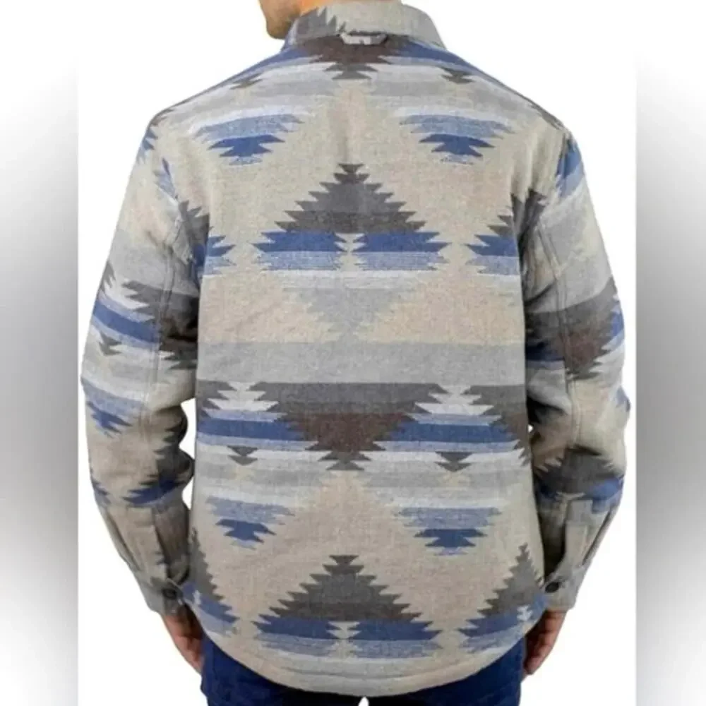 JACHS Men's PREMIUM OUTDOOR Southwestern Patterned Shirt Jacket Wool Blend